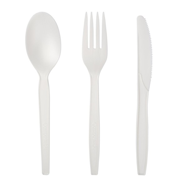 Biodegradable and Compostable PLA Cutlery - White