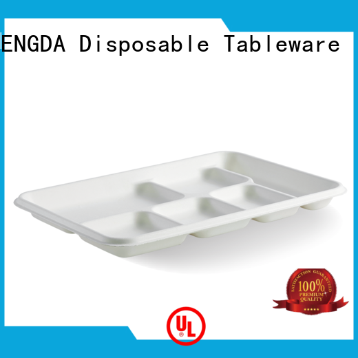 HENGDA Disposable Tableware sugarcane eco friendly paper plates contain no colourants for canteen