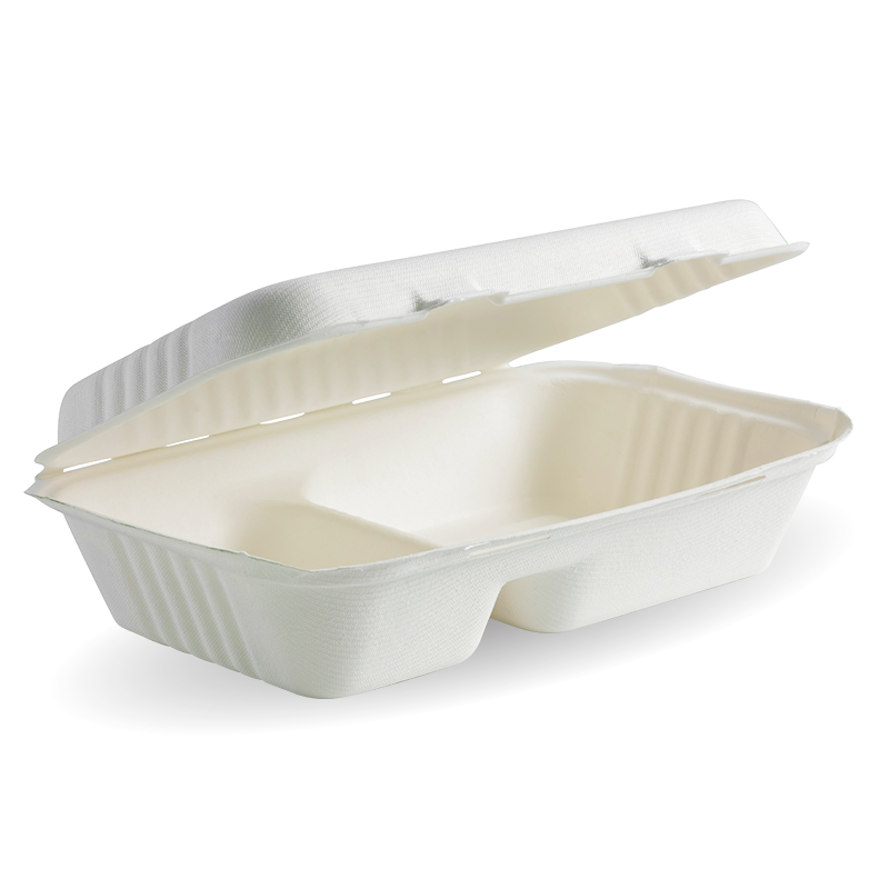 Biodegradable and Compostable Sugarcane Bagasse Hinged Container